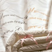 Baby bedding with scripture 